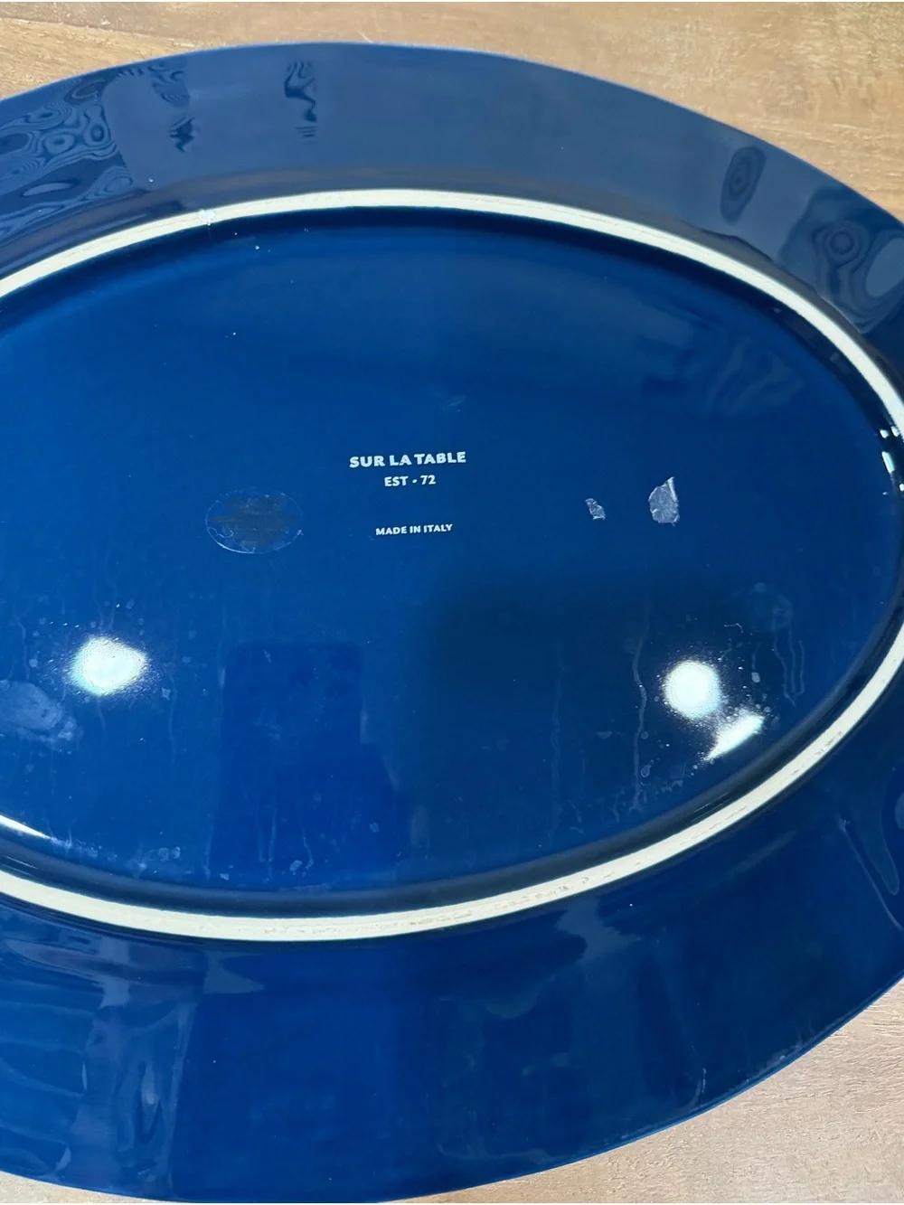 Sur La Table Deep Blue Textured Ceramic Platter and Bowl Set